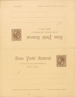 Entero Postal. (*)EP18ca. 1884. 15 Cts+15 Cts Castaño Sobre Tarjeta Entero Postal, De Ida Y Vuelta. Variedad "FOSTALE" E - Altri & Non Classificati