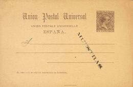 Entero Postal. (*)EP22M. 1889. 15 Cts Castaño Sobre Tarjeta Entero Postal. MUESTRAS. MAGNIFICA. Edifil 2017: 140 Euros - Altri & Non Classificati