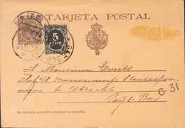 Entero Postal. Sobre EP36, 23. 1898. 10 Cts Castaño Sobre Tarjeta Entero Postal De SAN SEBASTIAN A UTRECH (HOLANDA), Con - Altri & Non Classificati