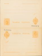 Entero Postal. (*)EPNE3. 1910. 10 Cts+15 Cts Amarillo Sobre Tarjeta Entero Postal, De Ida Y Vuelta. NO EMITIDA. MAGNIFIC - Autres & Non Classés