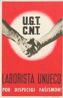 Guerra Civil, Tarjeta Postal Republicana. (*). (1937ca). Tarjeta Postal De UGT-CNT, LABORISTA UNUECO (texto En Esperanto - Andere & Zonder Classificatie