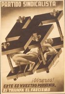 Guerra Civil, Tarjeta Postal Republicana. (*). (1937ca). Tarjeta Postal Ilustrada Del Partido Sindicalista, ¡OBREROS! ES - Andere & Zonder Classificatie