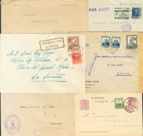 Guerra Civil, Bando Nacional. Sobre. (1936ca). Conjunto De Seis Cartas (algún Frontal) Y Tarjetas Postales Circuladas En - Other & Unclassified