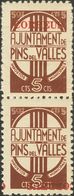 Guerra Civil, Locales. (*). 1937. Serie Completa PINS DEL VALLES (BARCELONA), En Parejas Verticales. Variedad SOBRECARGA - Other & Unclassified