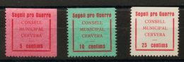 Guerra Civil, Locales. *. 1937. Serie Completa CERVERA (LERIDA), Tres Valores. MAGNIFICA. (Allepuz 1/3, Fesofi 3/5) - Other & Unclassified
