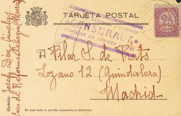 Guerra Civil, Campo De Concentración. Sobre. 1939. Dos Tarjetas Postales Circuladas Con El 25 Cts Lila De CEHEGIN A MADR - Other & Unclassified