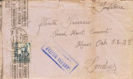 Guerra Civil, Campo De Refugiados. Sobre 825. 1937. 50 Cts Azul. MIRANDA DE EBRO A LONDRES (GRAN BRETAÑA)(carta Con Text - Other & Unclassified