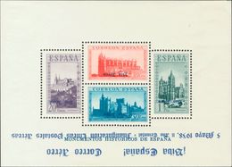 Emisiones Locales Patrióticas, Burgos. *95Ahi. 1938. Hoja Bloque (Tipo II). Variedad SOBRECARGA INVERTIDA. MAGNIFICA. Ed - Altri & Non Classificati