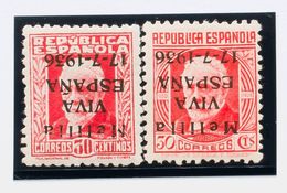 Emisiones Locales Patrióticas, Melilla. *1/2hi. 1936. Serie Completa, Incluyendo La SOBRECARGA INVERTIDA. MAGNIFICA Y RA - Andere & Zonder Classificatie