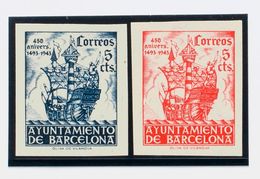 Ayuntamiento De Barcelona. (*)49/50s. 1943. Serie Completa. SIN DENTAR. MAGNIFICA. Edifil 2020: 102 Euros - Barcellona