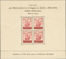 Ayuntamiento De Barcelona. **51/52. 1943. Hojas Bloque. MAGNIFICAS. Edifil 2020: 70 Euros - Barcellona