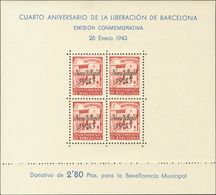 Ayuntamiento De Barcelona. **53/54. 1943. Hojas Bloque. MAGNIFICAS. Edifil 2020: 96 Euros - Barcelone