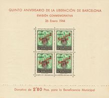 Ayuntamiento De Barcelona. **NE25/26. 1944. Hojas Bloque. NO EMITIDAS. MAGNIFICAS. Edifil 2020: 520 Euros - Barcellona