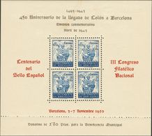 Ayuntamiento De Barcelona. **NE33/34. 1950. Hojas Bloque. NO EMITIDAS. MAGNIFICAS. Edifil 2020: 368 Euros - Barcellona