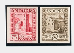 Andorra. (*)29ecs, 36ecs. 1935. 5 Cts Lila Y 30 Cts Castaño. ERRORES DE COLOR Y SIN DENTAR. MAGNIFICOS Y RAROS. Edifil 2 - Other & Unclassified