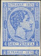 Cuba. (*)37s. 1877. 50 Cts Ultramar. SIN DENTAR. MAGNIFICO. Edifil 2019: 45 Euros - Cuba (1874-1898)