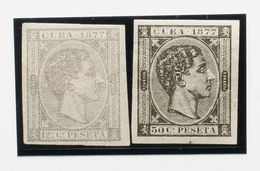 Cuba. *40s, 42s. 1877. 12½ Cts Gris Y 50 Cts Negro. SIN DENTAR. MAGNIFICOS. Edifil 2020: 90 Euros - Kuba (1874-1898)