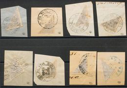 Cuba. Fragmento 59f(8). 1880. Espectacular Conjunto De Ocho Fragmentos Franqueados Con El 25 Cts Gris BISECTADO, Todos E - Cuba (1874-1898)