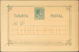 Cuba, Entero Postal. (*)EP16. 1882. 2 Ctvos Verde Sobre Tarjeta Entero Postal. MAGNIFICA. Edifil 2019: 78 Euros - Kuba (1874-1898)