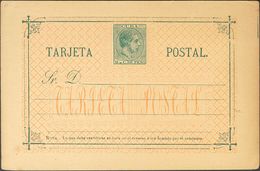 Cuba, Entero Postal. (*)EP16. 1882. 2 Ctvos Verde Sobre Tarjeta Entero Postal. MAGNIFICA. Edifil 2019: 78 Euros - Cuba (1874-1898)