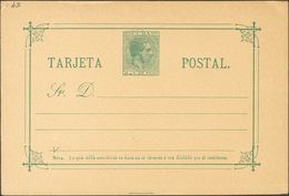Cuba, Entero Postal. (*)EP22. 1888. 2 Ctvos Verde Sobre Tarjeta Entero Postal. MAGNIFICA. Edifil 2020: 108 Euros - Kuba (1874-1898)