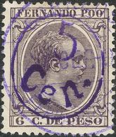 Fernando Poo. º40Chcc. 1896. 5 Cts Sobre 6 Ctvos Violeta. CAMBIO DE COLOR DE LA SOBRECARGA, En Violeta. MAGNIFICO. Edifi - Altri & Non Classificati