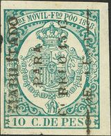 Fernando Poo. *43. 1898. 15 Cts Sobre 10 Cts Verde. Sobrecarga De ABAJO A ARRIBA. MAGNIFICO. Edifil 2018: 47 Euros - Other & Unclassified