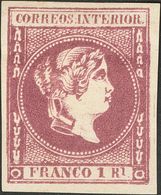 Filipinas. *13. 1863. 1 Real Violeta. Enormes Márgenes Y Excepcional Color. PIEZA DE LUJO. Cert. CEM. Edifil 2020: +++98 - Otros & Sin Clasificación