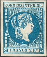 Filipinas. (*)14. 1863. 2 Reales Azul. PIEZA DE LUJO. Cert. COMEX. Edifil 2019: 805 Euros - Andere & Zonder Classificatie