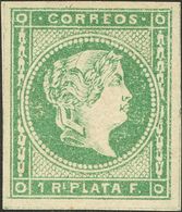 Filipinas. *16. 1863. 1 Real Verde Esmeralda. Enormes Márgenes. PIEZA DE LUJO. - Other & Unclassified