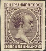 Filipinas. *78s. 1890. 5 Mils Violeta. SIN DENTAR. MAGNIFICO. - Altri & Non Classificati