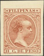 Filipinas. (*)113s. 1894. 8 Ctvos Castaño Rojo, Borde De Hoja. SIN DENTAR. MAGNIFICO Y MUY RARO. Edifil 2020: 505 Euros - Altri & Non Classificati