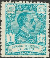 La Agüera. **14a. 1923. 1 Cts Azul Pálido. Variedad SIN DIERESIS, En La U. MAGNIFICO. Edifil 2013: 200 Euros - Andere & Zonder Classificatie