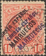 Marruecos. º4hh. 1903. 10 Cts Rojo. Variedad SOBRECARGA DOBLE. MAGNIFICO. - Other & Unclassified