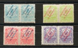 Marruecos, Giro Postal. *1/3he, 5he. 1917. 5 Cts Azul, 10 Cts Verde, 25 Cts Rosa Y 1 Pts Violeta (sólo Falta El Valor De - Other & Unclassified
