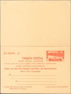 Marruecos, Entero Postal. (*)EP25. 1935. 30 Cts+30 Cts Rojo Sobre Tarjeta Entero Postal, De Ida Y Vuelta. MAGNIFICA. Edi - Other & Unclassified