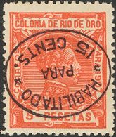 Río De Oro. *64hi. 1911. 15 Cts Sobre 5 Pts Naranja. Variedad SOBRECARGA INVERTIDA, En Negro. MAGNIFICO. Edifil 2018: 45 - Other & Unclassified