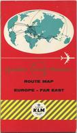 KLM - Golden Circle Service - Route Map Europe Far East - Beiliegend Postkarten Lockheed Prop-Jet-Electra - Douglas DC-8 - Mondo