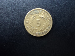 ALLEMAGNE : 5 REICHSPFENNIG   1925 D     KM 39      TTB - 5 Renten- & 5 Reichspfennig