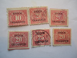 UNITED STATES USA 6. STOCK TRANSFER  USED STAMPS DIFFERENT  PERFINS  AND POSTMARK 2 SCAN - Zähnungen (Perfins)