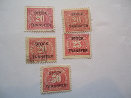 UNITED STATES USA 5. STOCK TRANSFER  USED STAMPS DIFFERENT PERFINS 2 SCAN - Zähnungen (Perfins)