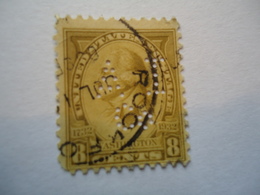 UNITED STATES USA  USED STAMPS  PERFINS  AND POSTMARK CICAGO ILL 2 SCAN - Perfins