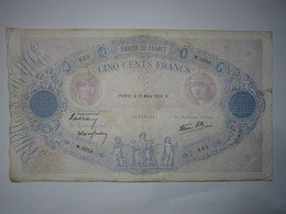 1939 Billet 500 Francs Bleu Et Rose - 500 F 1888-1940 ''Bleu Et Rose''