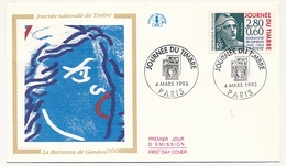 FRANCE - 75 PARIS - Journée Du Timbre 1995 Marianne De Gandon - 4 Mars 1995 - 1 Enveloppe + 1 Carte CEF - Dag Van De Postzegel