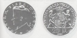 ANDORRA MONEDA EN PLATA   Nº 22  VALOR 25 DINERS .SERVEI D'EMISSIÓNS  (E.M.8 - Andorra