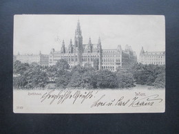 Österreich 1901 AK Wien Rathaus Strichstempel Hinter... Nach Mährisch Ostrau Mit Ak Stempel - Wien Mitte