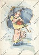 KINDER, Mädchen Mit Schirm Und Hund (Bonzo-ähnlich) - Dessins D'enfants