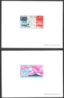 St Pierre & Miquelon 1967 - Croiseur " Colber" & Bateaux ,Yvert# PA38/9 - 02 Epreuves De Luxe - Imperforates, Proofs & Errors