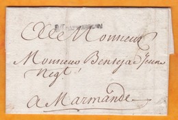 1777 - Marque Postale MONTAUBAN, Tarn Et Garonne Sur Lettre Avec Corresp Vers Marmande, Lot Et Garonne - 1701-1800: Vorläufer XVIII