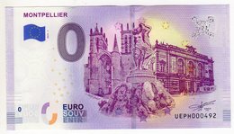 2019-1 BILLET TOURISTIQUE FRANCE 0 EURO SOUVENIR N° UEPH000492 MONTPELLIER - Pruebas Privadas